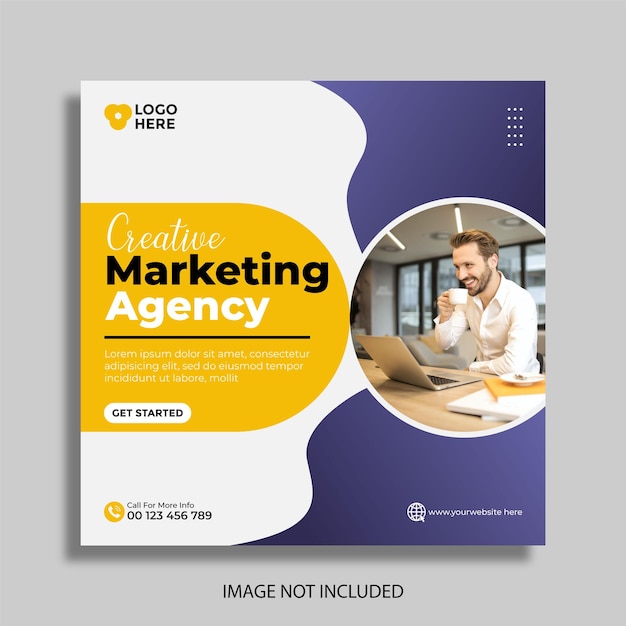 Modelo de postagem de mídia social de marketing criativo vetorial e instagram