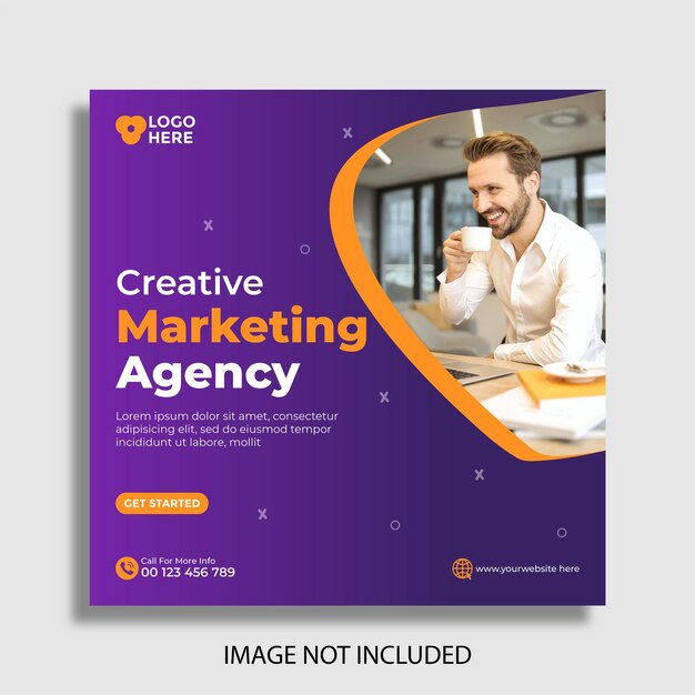 Modelo de postagem de mídia social de marketing digital e instagram