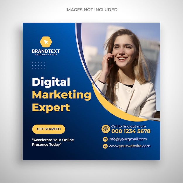 Modelo de postagem de mídia social de marketing digital mockup