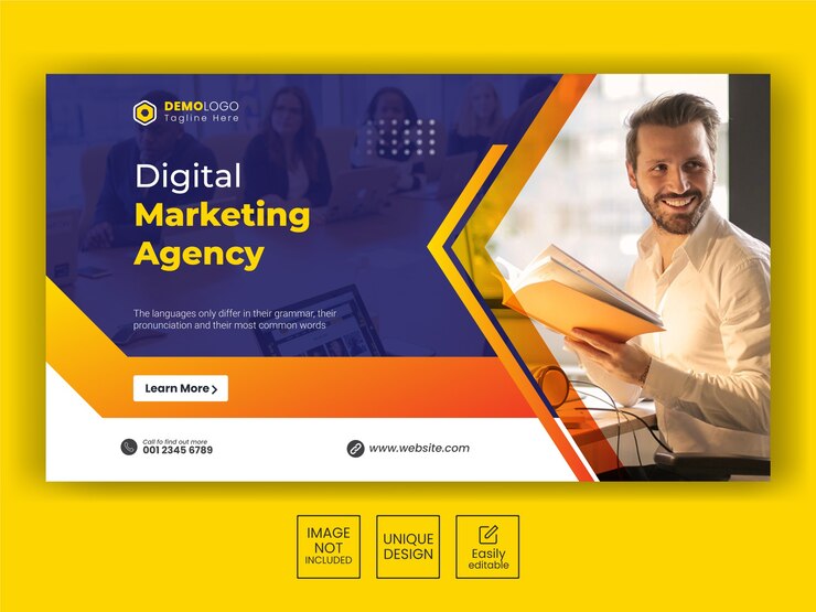 Vetor modelo de postagem de mídia social de marketing digital ou design de folheto