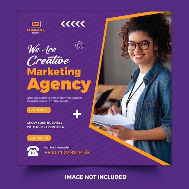 Modelo de postagem de mídia social de marketing digital para negócios