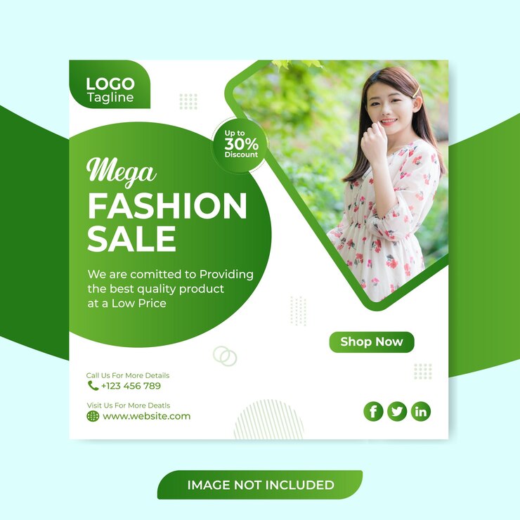 Modelo de postagem de mídia social de mega promoção de moda