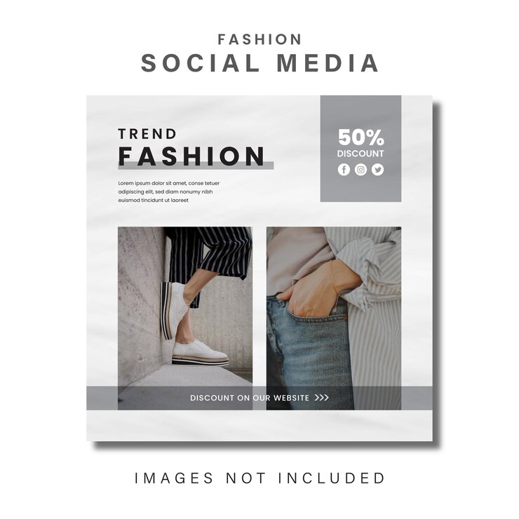 Modelo de postagem de mídia social de moda de tendência