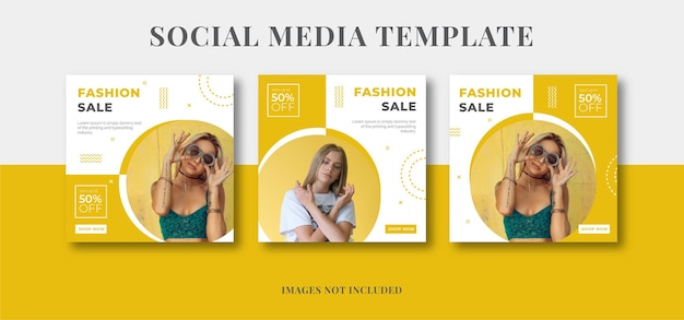 Modelo de postagem de mídia social de moda