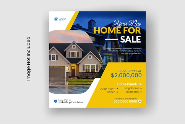 Modelo de postagem de mídia social de propriedade imobiliária