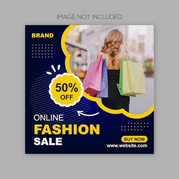 Modelo de postagem de mídia social de venda de moda