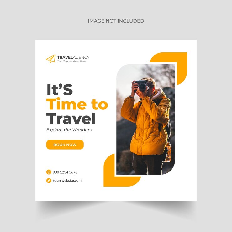 Modelo de postagem de mídia social de viagem