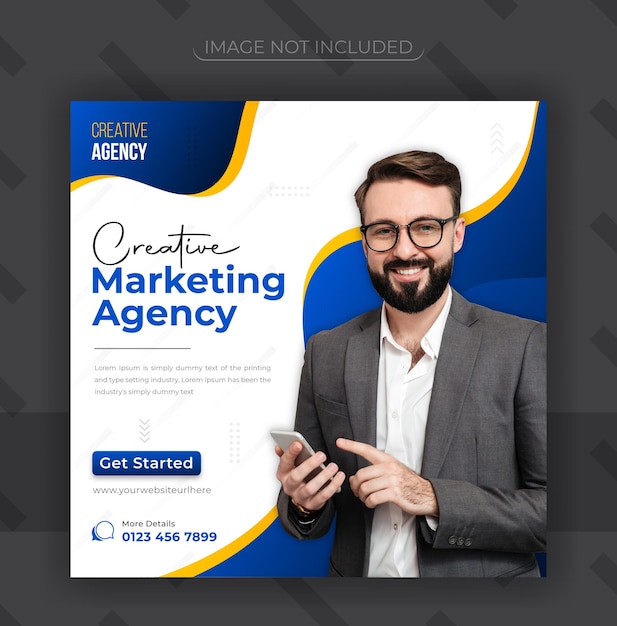 Modelo de postagem de mídia social e instagram de agência de marketing corporativo