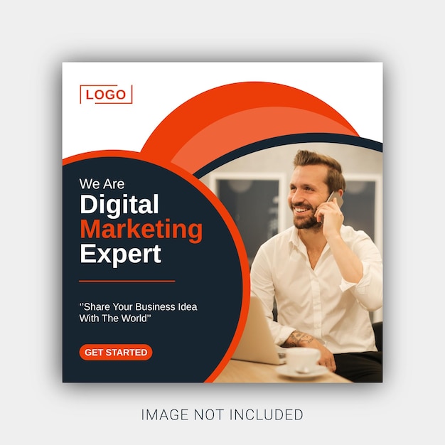 Modelo de postagem de mídia social e instagram de especialista em marketing digital