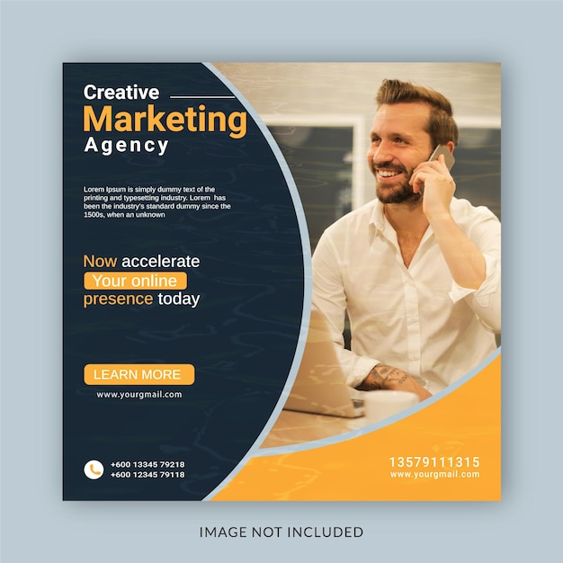 Modelo de postagem de mídia social editável de agência de marketing criativa do Instagram