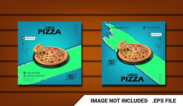 Modelo de postagem de mídia social especial para pizza de queijo delicioso