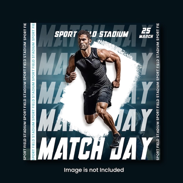 Modelo de postagem de mídia social esportiva para dia de jogo