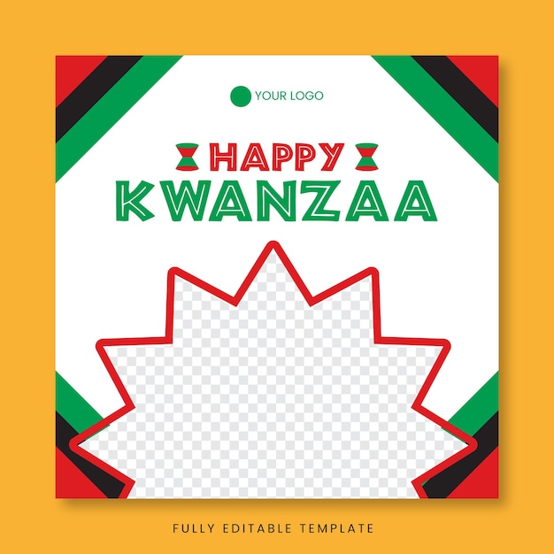 Modelo de postagem de mídia social feliz kwanzaa