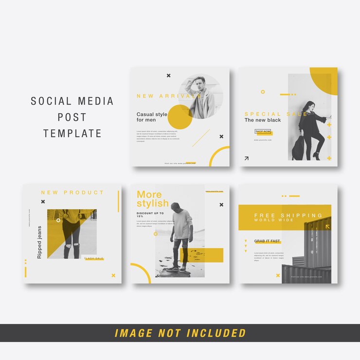 Modelo de postagem de mídia social minimalista