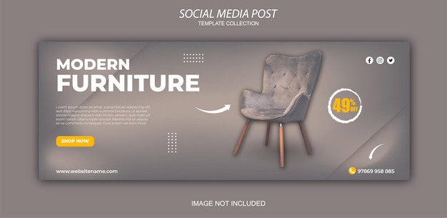 Modelo de postagem de mídia social no instagram do furniture