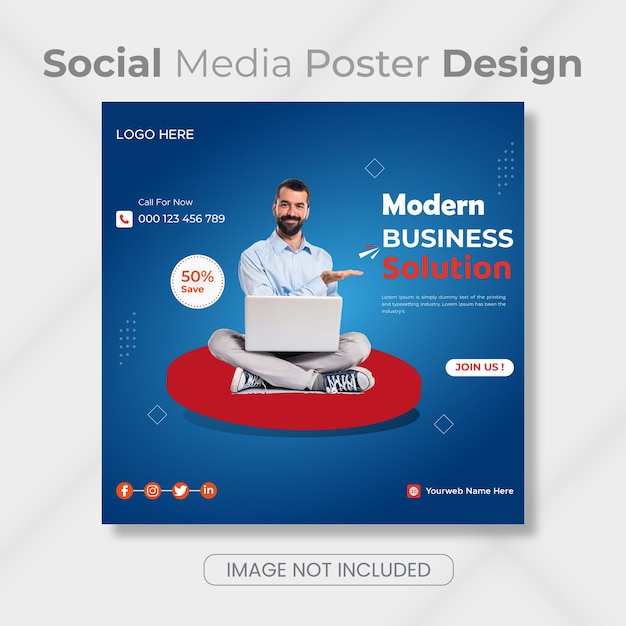 modelo de postagem de mídia social ou pôster de agência de marketing digital de vetor grátis