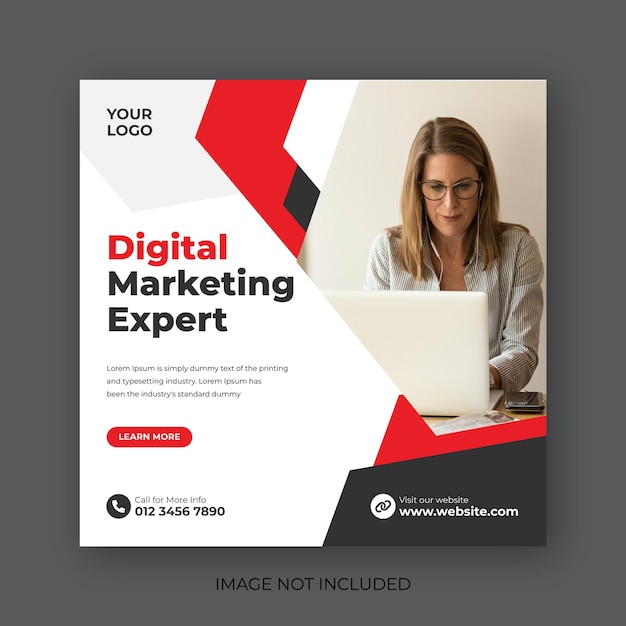 Modelo de postagem de mídia social para agência de marketing de negócios digitais