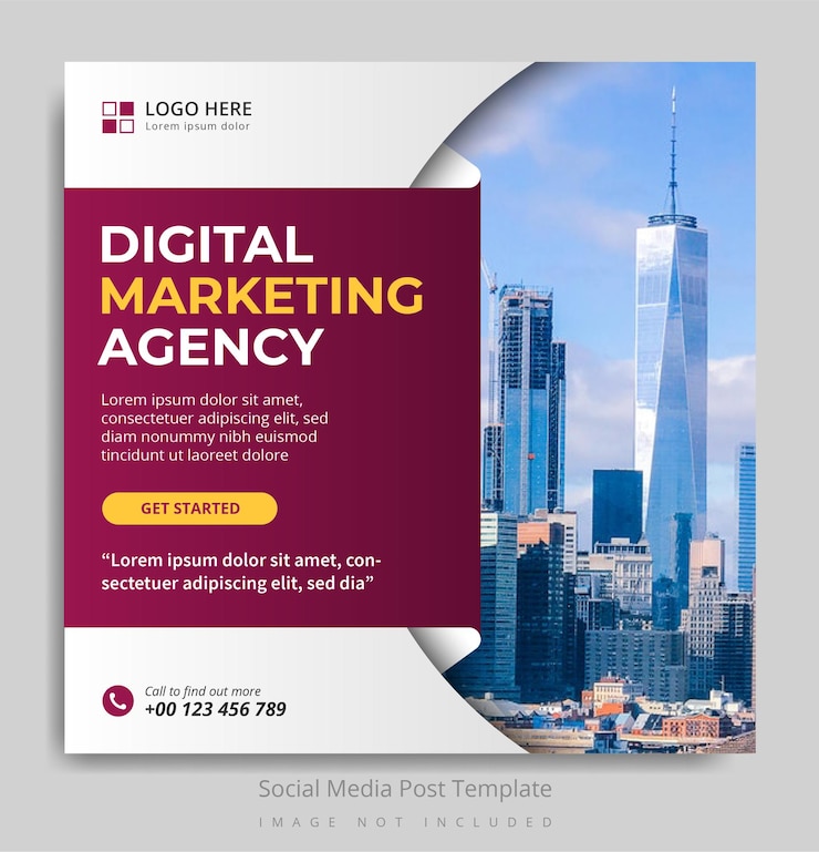 Modelo de postagem de mídia social para agência de marketing digital