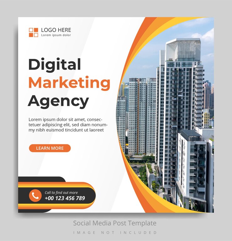 Modelo de postagem de mídia social para agência de marketing digital