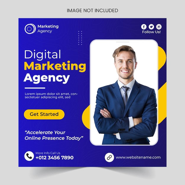 Modelo de postagem de mídia social para corporações e agências de marketing digital