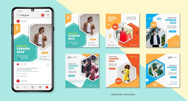 modelo de postagem de mídia social para moda adequado para sua promoção