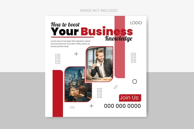 Vetor modelo de postagem de mídia social para promoção de agência de marketing empresarial design de banner quadrado editável