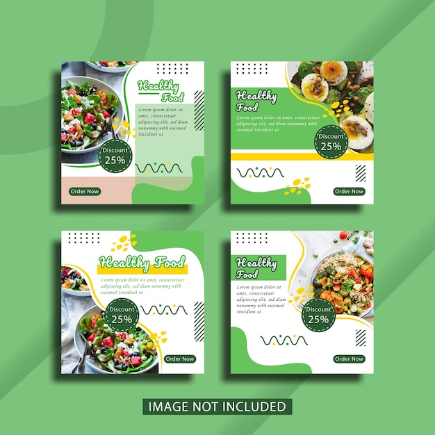 Modelo de postagem de mídia social para promoção de menu de comida Vetor Premium