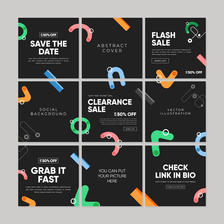 Vetor modelo de postagem de mídia social para promoção de venda