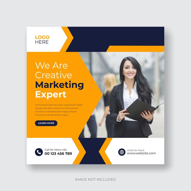 Modelo de postagem de mídias sociais de marketing de negócios digitais