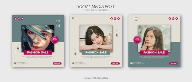 Modelo de postagem de moda social media