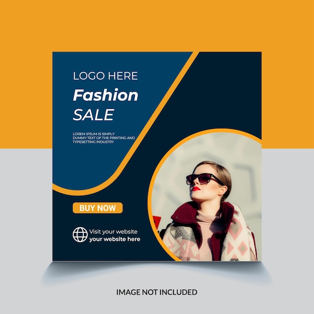 Modelo de postagem de moda social media