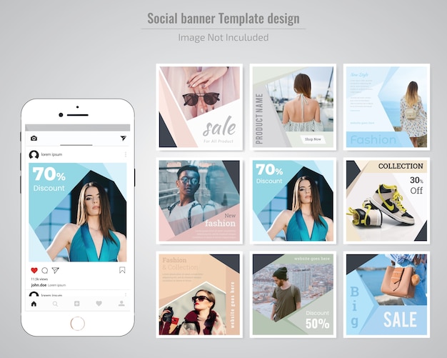 Vetor modelo de postagem de moda social media
