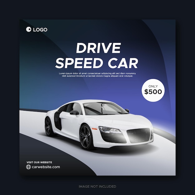 modelo de postagem de promoção de venda de carro esportivo em mídia social