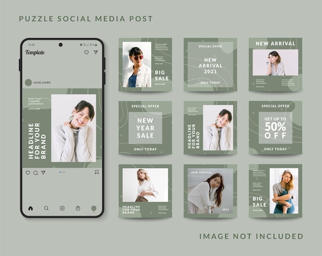 Modelo de postagem de quebra-cabeça em mídia social