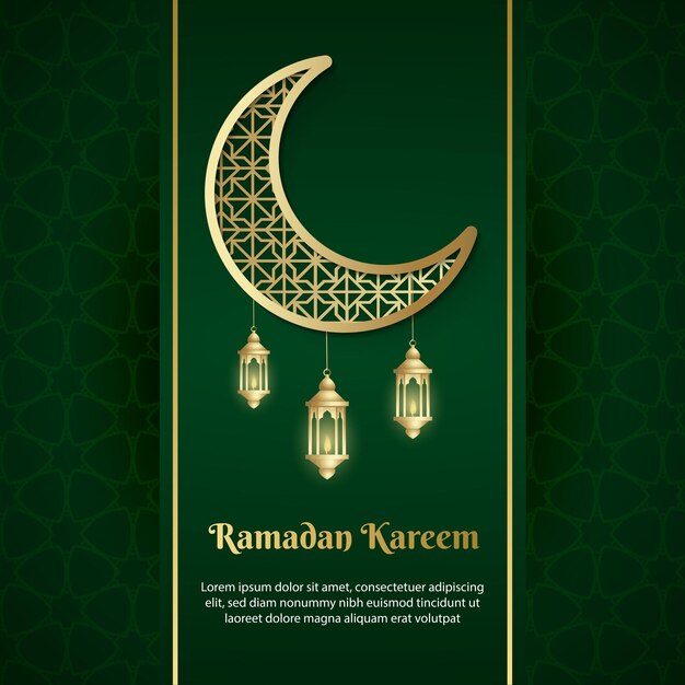 Vetor modelo de postagem de saudação do ramadã kereem