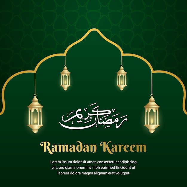 Vetor modelo de postagem de saudação do ramadã kereem