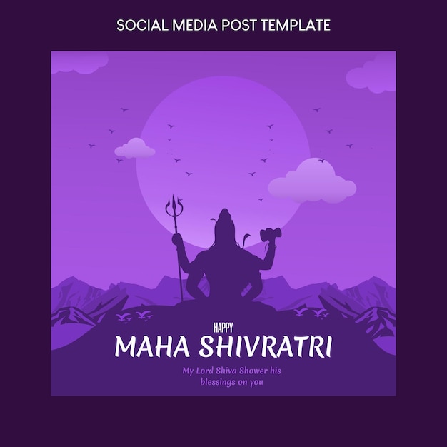 Modelo de postagem de shiv shankar para maha shivratri vektor