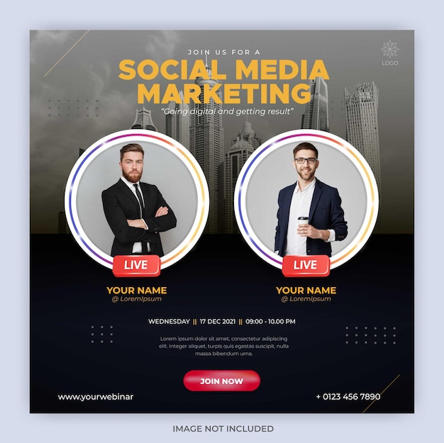 modelo de postagem de streaming ao vivo instagram para marketing empresarial