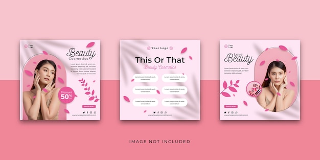 Modelo de postagem do Instagram de mídia social de cosméticos de beleza