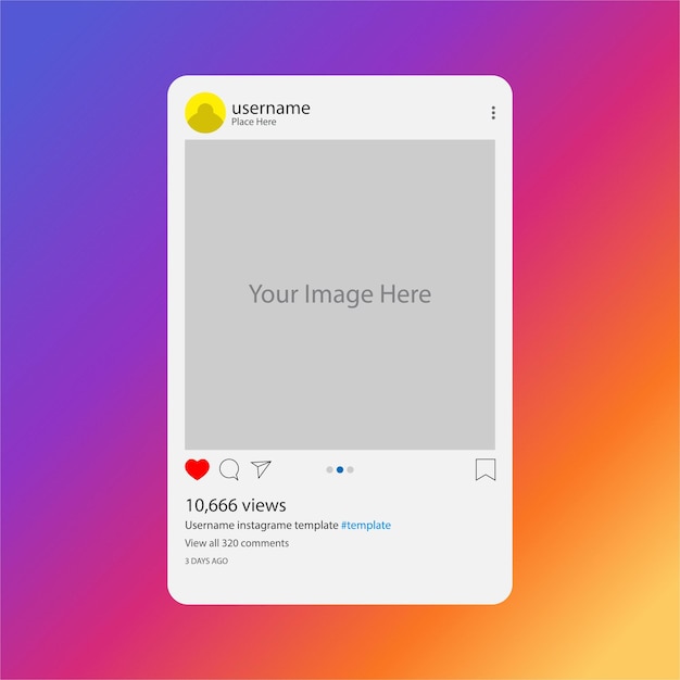 Vetor modelo de postagem do instagram de mídia social