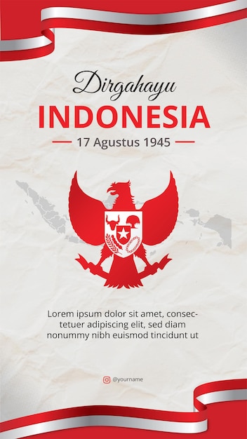 modelo de postagem do instagram do dia da independência da indonésia