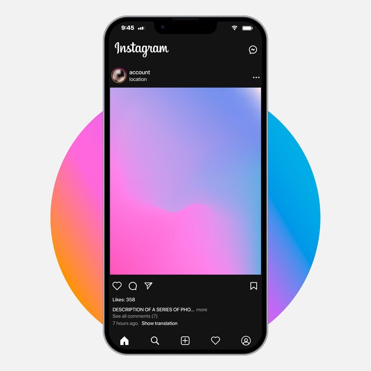 Modelo de postagem do instagram no apple iphone Quadro de postagem de mídia social perfeito