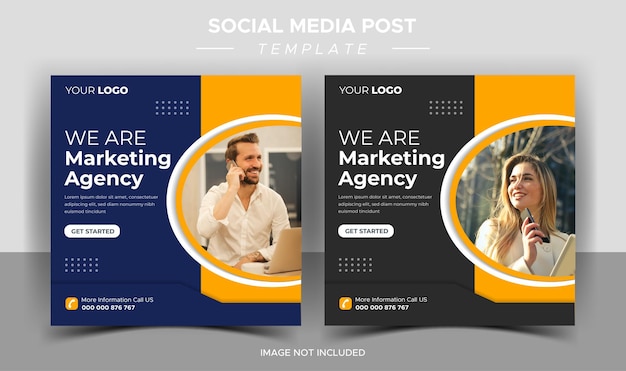 Modelo de postagem do instagram para agência de marketing digital de negócios