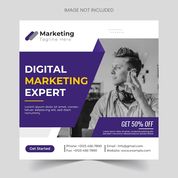 Modelo de postagem do Instagram para mídia social e marketing digital