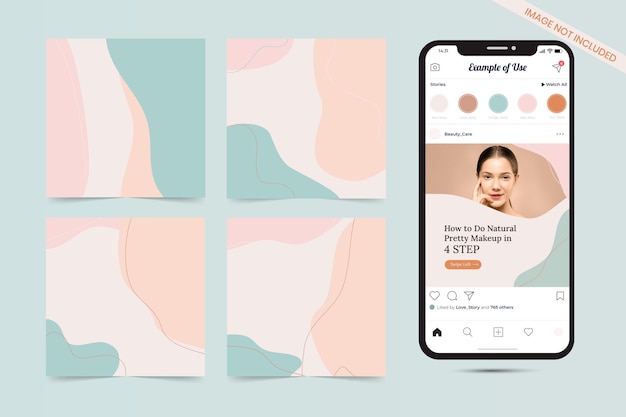 Modelo de postagem em mídia social de forma orgânica da beleza