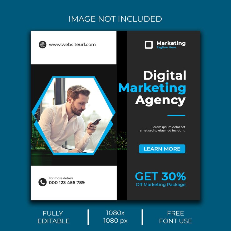 Modelo de postagem em mídia social de marketing digital