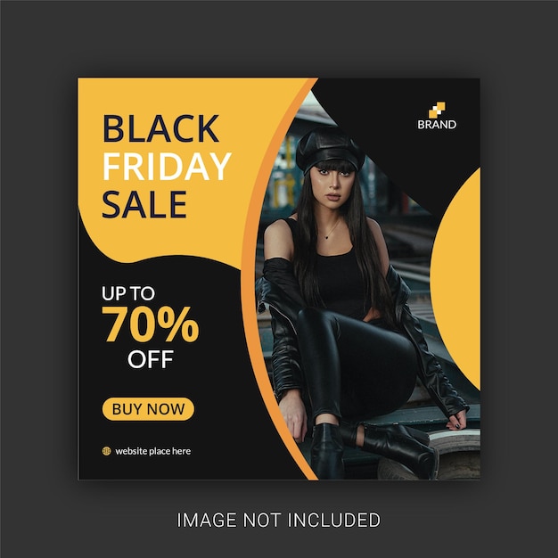 Modelo de postagem em mídia social de moda black friday