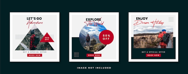 Modelo de postagem em mídia social de viagens