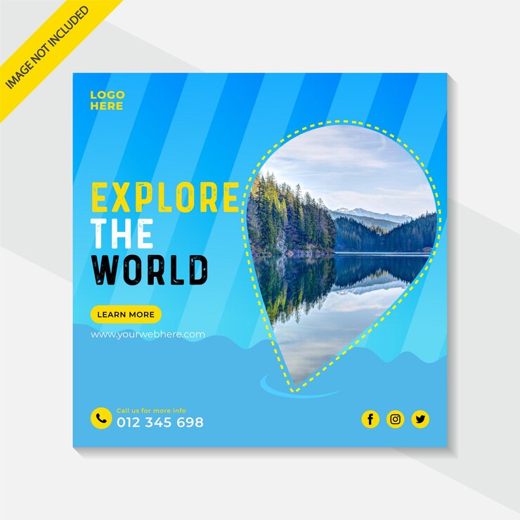 Modelo de postagem em mídia social de viagens