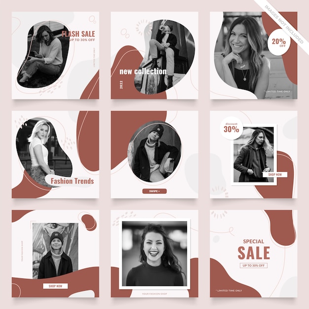 Modelo de postagem em mídia social para venda de moda